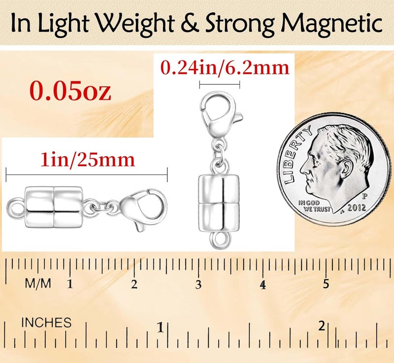 Qulltk Magnetic Necklace Clasp with Lobster Clasp 18K Gold and Silver Magnetic Jewelry Clasps for Necklaces Extender Bracelet Clasps and Closures - Image 2